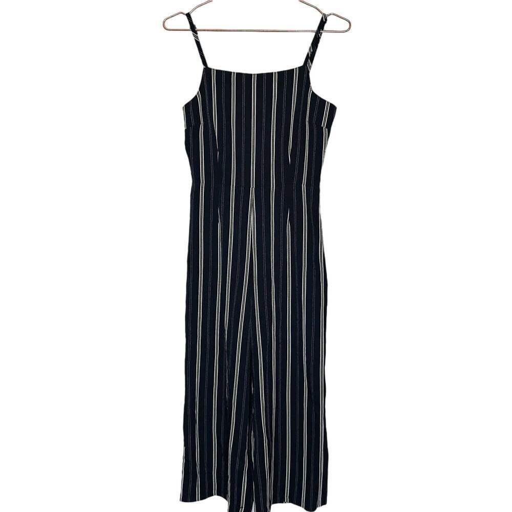 Cupcakes and Cashmere Dark Black White Avery Spaghetti Strap Jumpsuit Size 2